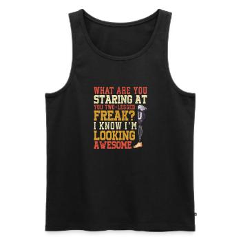 Leg surgery wheelchair lost leg - Men's Premium Organic Tank Top - black - Front - Michal (187cm)