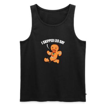 Leg surgery wheelchair lost leg - Men's Premium Organic Tank Top - black - Front - AI Model Male 178 light (178cm)