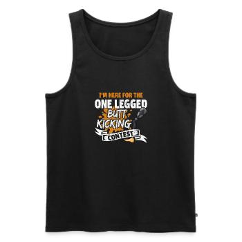 Leg surgery wheelchair lost leg - Men's Premium Organic Tank Top - black - Front - AI Model Male 178 light (178cm)