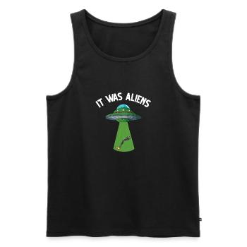 Leg surgery wheelchair lost leg - Men's Premium Organic Tank Top - black - Front - AI Model Male 178 light (178cm)