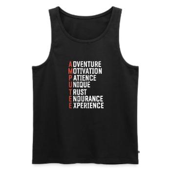 Leg surgery wheelchair lost leg - Men's Premium Organic Tank Top - black - Front - Michal (187cm)