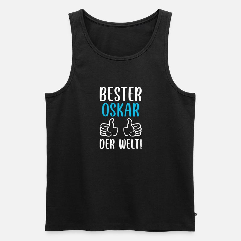 Oskar Vorname Name Geburtstag - Männer Premium Bio Tank Top - Schwarz