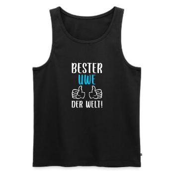 Uwe Vorname Name Geburtstag - Männer Premium Bio Tank Top - Schwarz - Vorne - Michal (187cm)