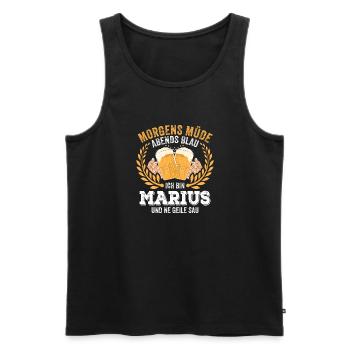 Marius Vorname Name Geburtstag Bier saufen - Männer Premium Bio Tank Top - Schwarz - Vorne - Michal (187cm)