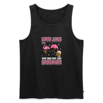 Flamingo JGA - Männer Premium Bio Tank Top - Schwarz - Vorne - Michal (187cm)