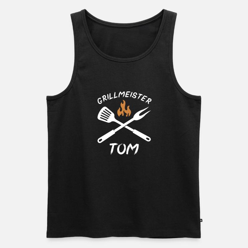 Grillmeister Tom - Männer Premium Bio Tank Top - Schwarz
