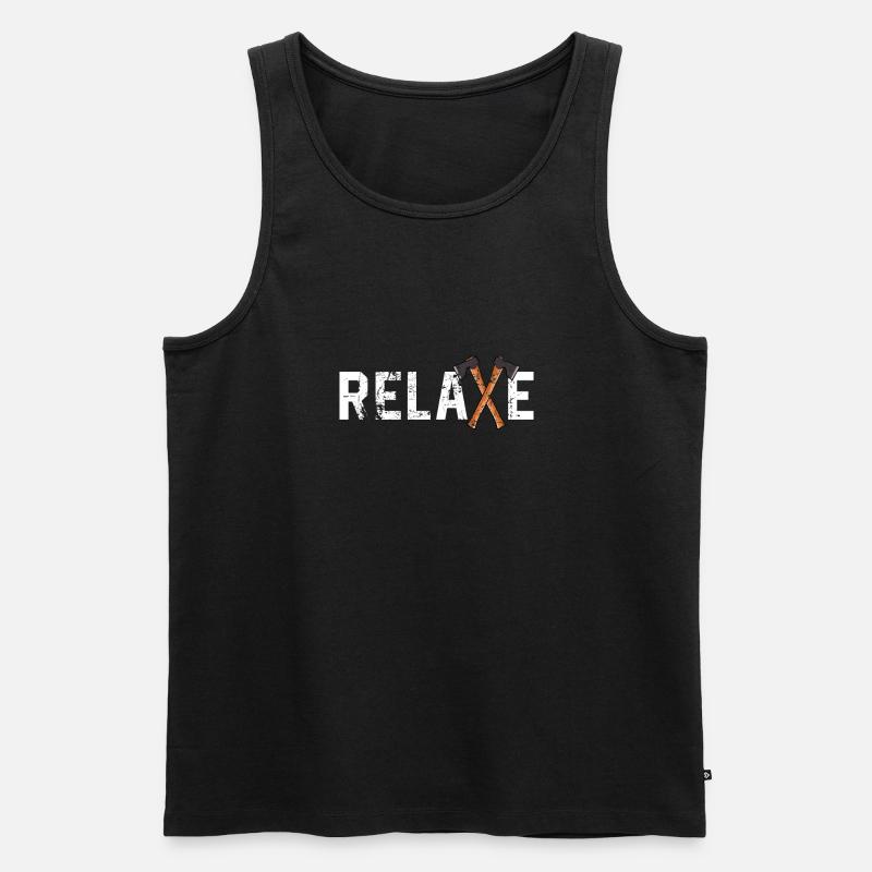 Axt Werfen - Männer Premium Bio Tank Top - Schwarz