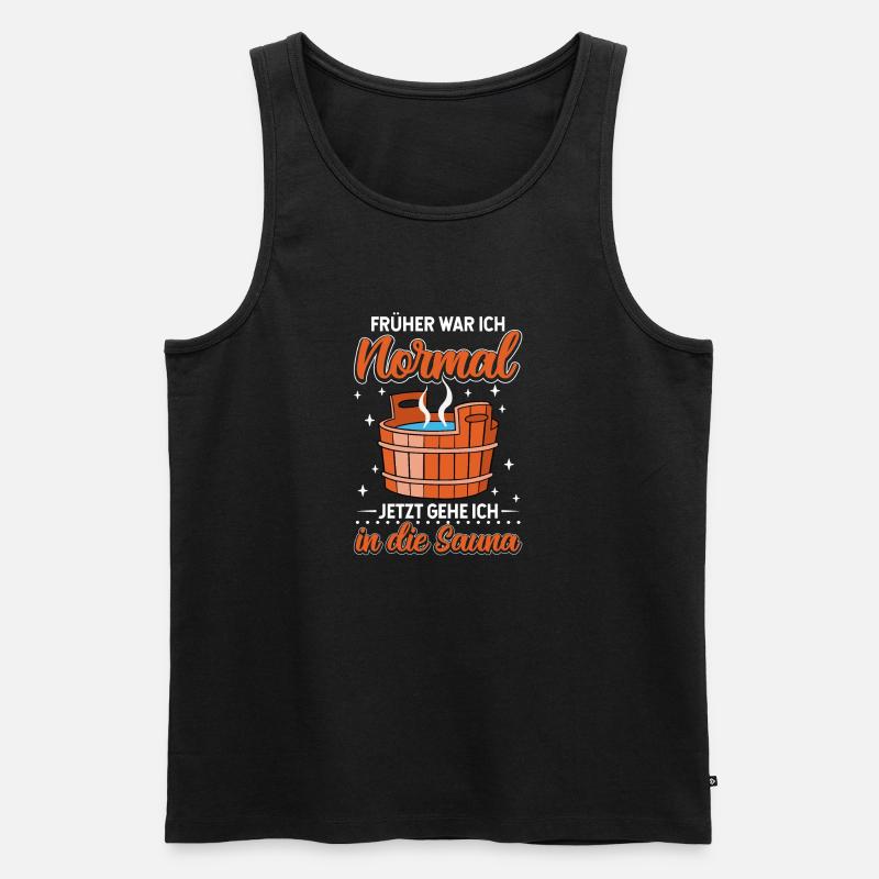 Sauna - Männer Premium Bio Tank Top - Schwarz