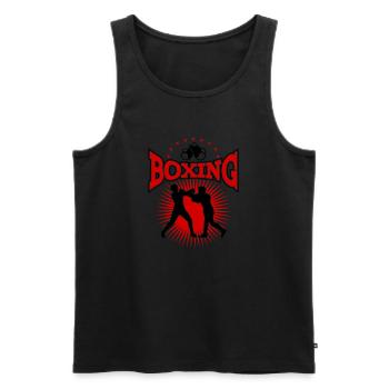 Boxe Boxeur Boxe Boxe Arts Martiaux Sports - Débardeur bio Premium Homme - noir - Devant - Michal (187cm)