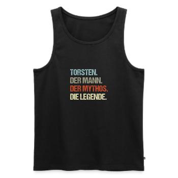 Torsten der Mann der Mythos die Legende - Männer Premium Bio Tank Top - Schwarz - Vorne - Michal (187cm)