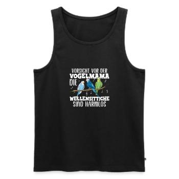 Wellensittich Nymphensittich Papagei Vogelkäfig - Männer Premium Bio Tank Top - Schwarz - Vorne - Michal (187cm)