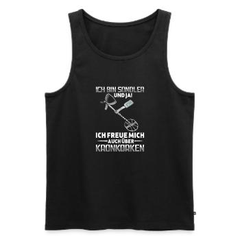 Sondeln - Männer Premium Bio Tank Top - Schwarz - Vorne - AI Model Male 178 light (178cm)