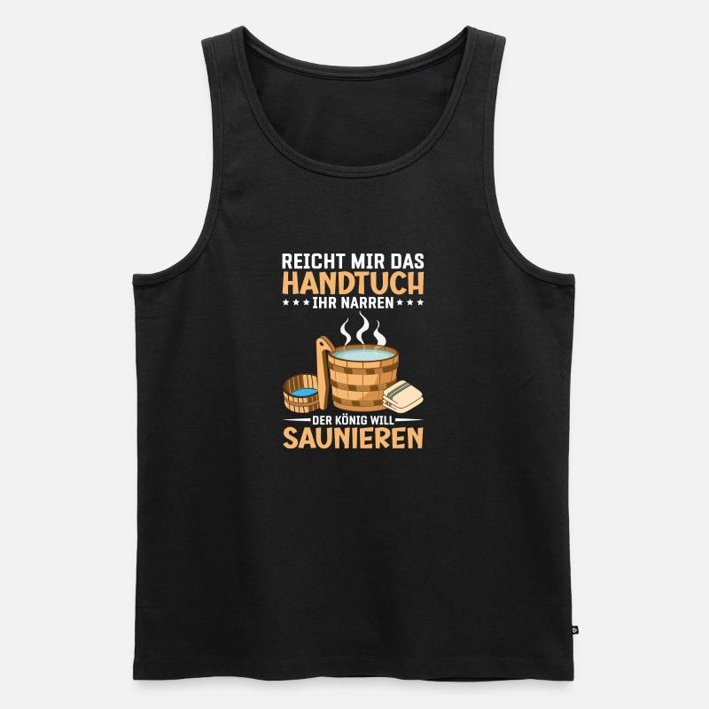 Sauna - Männer Premium Bio Tank Top - Schwarz