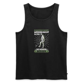 Sondeln - Männer Premium Bio Tank Top - Schwarz - Vorne - AI Model Male 178 light (178cm)