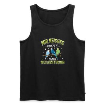 Wellensittich Nymphensittich Papagei Vogelkäfig - Männer Premium Bio Tank Top - Schwarz - Vorne - Michal (187cm)