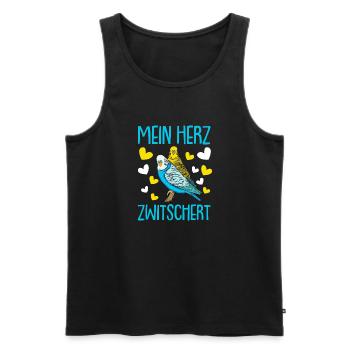 Wellensittich Nymphensittich Papagei Vogelkäfig - Männer Premium Bio Tank Top - Schwarz - Vorne - Michal (187cm)