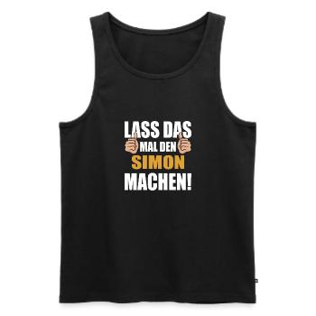 Lass das mal den Simon machen - Männer Premium Bio Tank Top - Schwarz - Vorne - AI Model Male 178 light (178cm)
