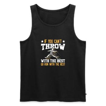 Speerwurfstrecker Leichtathletik Speerwerfer - Männer Premium Bio Tank Top - Schwarz - Vorne - AI Model Male 178 light (178cm)
