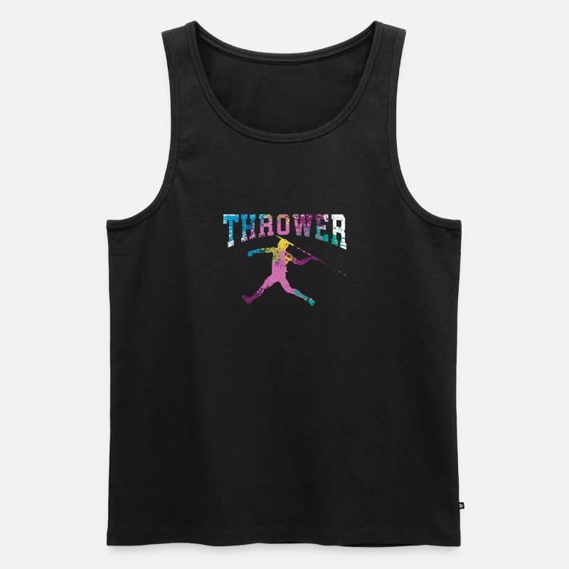Speerwurfstrecker Leichtathletik Speerwerfer - Männer Premium Bio Tank Top - Schwarz