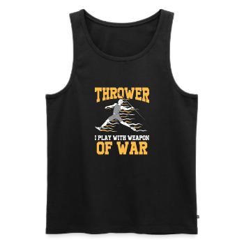 Speerwurfstrecker Leichtathletik Speerwerfer - Männer Premium Bio Tank Top - Schwarz - Vorne - AI Model Male 178 light (178cm)