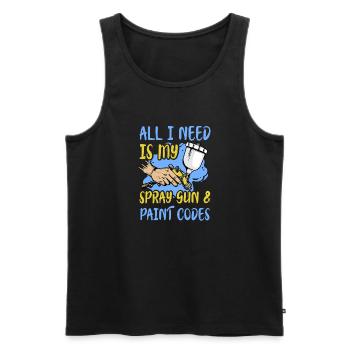 Auto Body Painter Auto Maler Sprayer - Men's Premium Organic Tank Top - black - Front - AI Model Male 178 light (178cm)