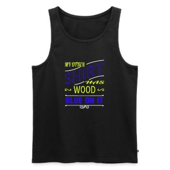 Drôle de travail forestier d’abatteur d’arbres - Débardeur bio Premium Homme - noir - Devant - Michal (187cm)