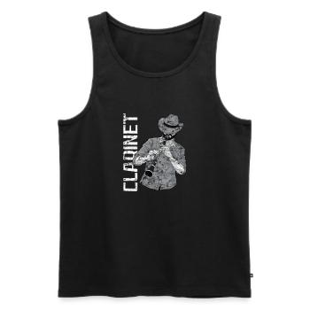 Klarinette Player Orchestra Musiker - Männer Premium Bio Tank Top - Schwarz - Vorne - Michal (187cm)