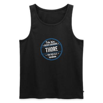 Ich bin dieser legendärer Thore Name - Männer Premium Bio Tank Top - Schwarz - Vorne - Michal (187cm)