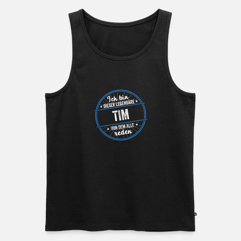 Ich bin dieser legendärer Tim Name - Männer Premium Bio Tank Top - Schwarz