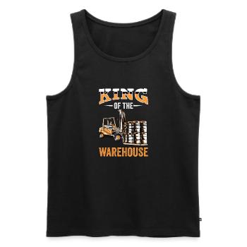 Forklift - Men's Premium Organic Tank Top - black - Front - AI Model Male 178 light (178cm)