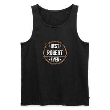 Meilleur cadeau de prénom de Robert - Débardeur bio Premium Homme - noir - Devant - Michal (187cm)