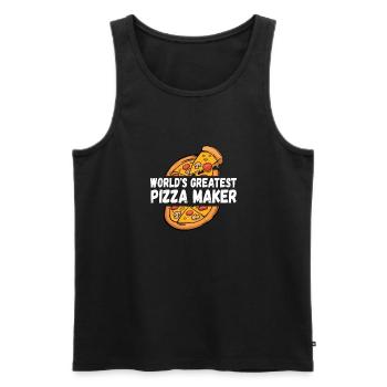 Pizza Baker Make your own pizza - Men's Premium Organic Tank Top - black - Front - Michal (187cm)
