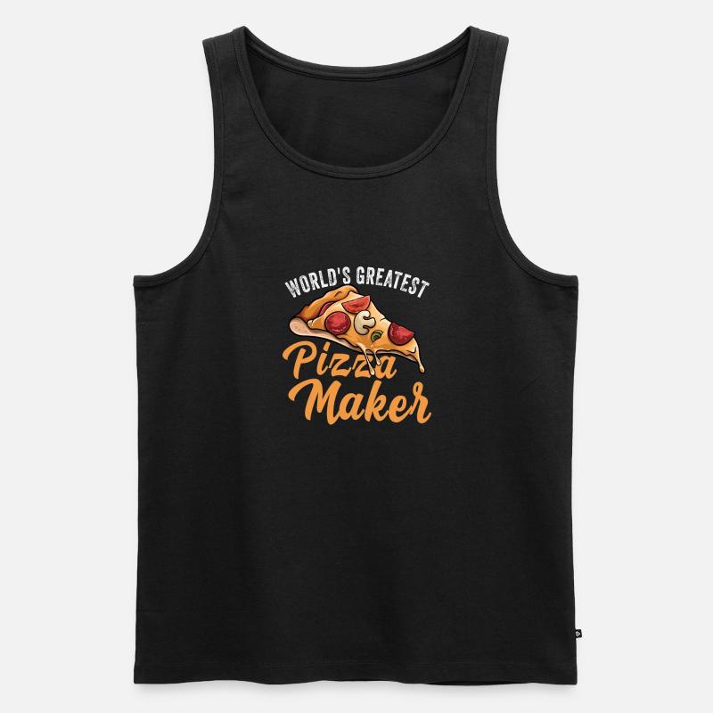 Pizza Bäcker Pizza selber machen - Männer Premium Bio Tank Top - Schwarz