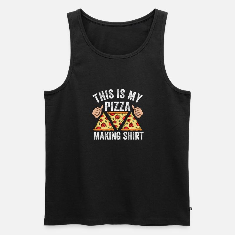 Pizza Bäcker Pizza selber machen - Männer Premium Bio Tank Top - Schwarz