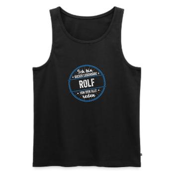 Ich bin dieser legendärer Rolf Name - Männer Premium Bio Tank Top - Schwarz - Vorne - AI Model Male 178 light (178cm)
