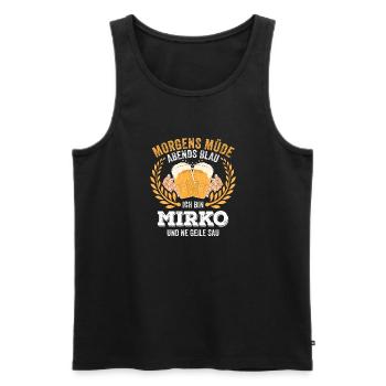 Mirko Vorname Name Geburtstag Bier saufen - Männer Premium Bio Tank Top - Schwarz - Vorne - Michal (187cm)