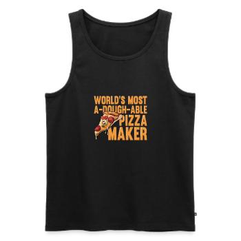 Pizza Baker Make your own pizza - Men's Premium Organic Tank Top - black - Front - Michal (187cm)