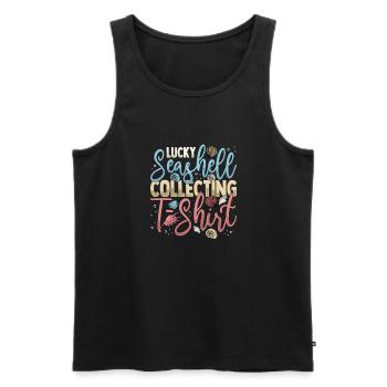 Collecting shells - Men's Premium Organic Tank Top - black - Front - AI Model Male 178 light (178cm)