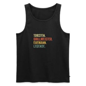 Torsten Grillmeister Ehemann Vorname Grillen - Männer Premium Bio Tank Top - Schwarz - Vorne - Michal (187cm)