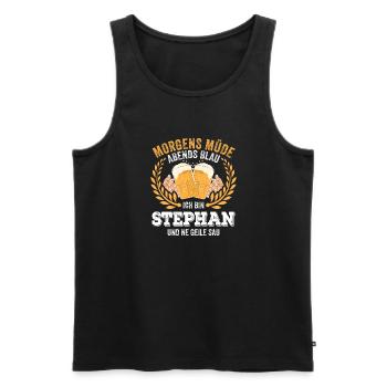Stephan Vorname Name Geburtstag Bier saufen - Männer Premium Bio Tank Top - Schwarz - Vorne - AI Model Male 178 light (178cm)