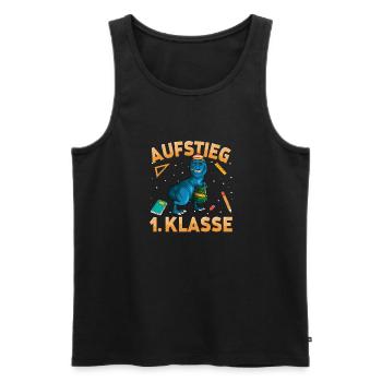 Aufstieg 1. Klasse Dino Einschulung Grundschule - Männer Premium Bio Tank Top - Schwarz - Vorne - Michal (187cm)