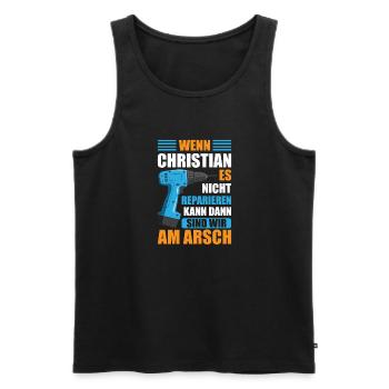 Christian Vorname Name Geburtstag Reparieren - Männer Premium Bio Tank Top - Schwarz - Vorne - Michal (187cm)