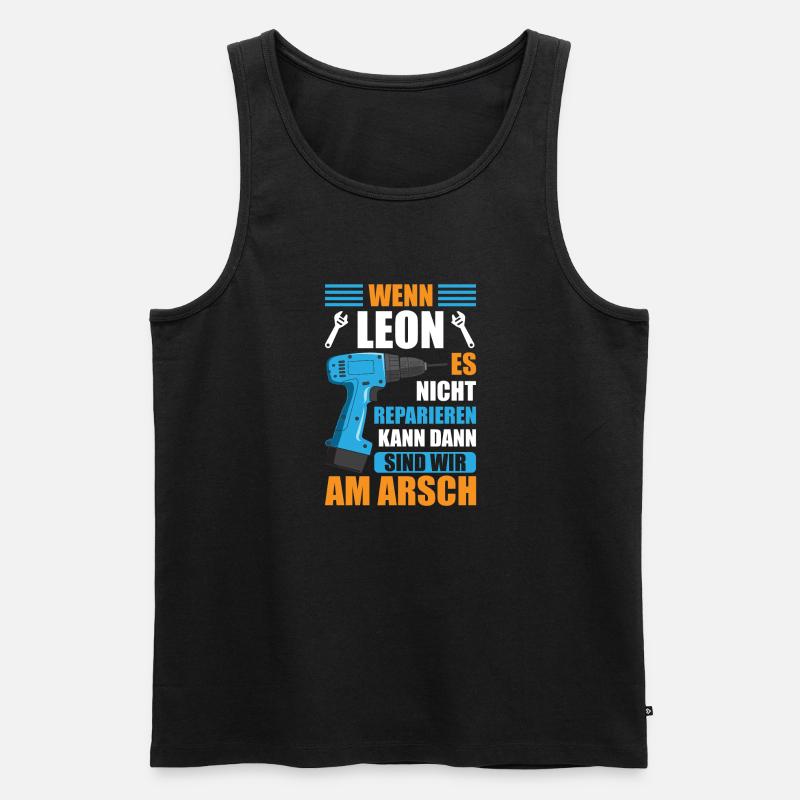 Leon Vorname Name Geburtstag Reparieren - Männer Premium Bio Tank Top - Schwarz