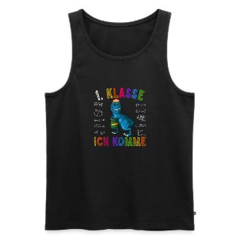 1. Klasse ich komme Grundschule Einschulung Dino - Männer Premium Bio Tank Top - Schwarz - Vorne - Michal (187cm)