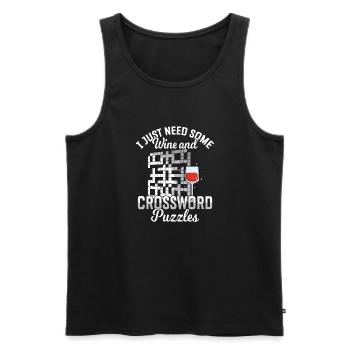 Kreuzworträtsel Lösen - Männer Premium Bio Tank Top - Schwarz - Vorne - AI Model Male 178 light (178cm)