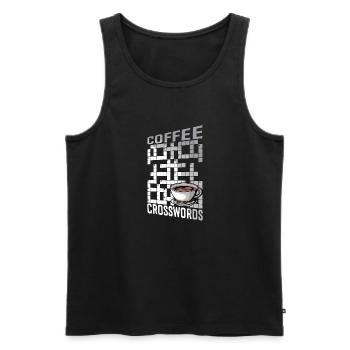 Résoudre des mots croisés - Débardeur bio Premium Homme - noir - Devant - AI Model Male 178 light (178cm)