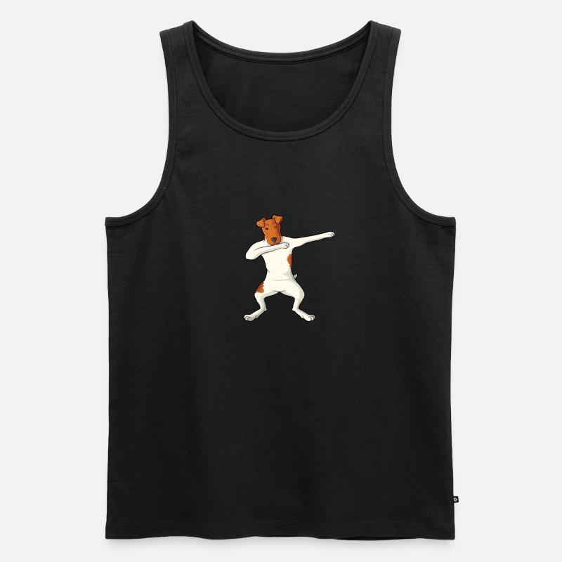 Glatthaar Foxterrier Hund - Männer Premium Bio Tank Top - Schwarz