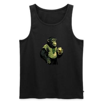 Beer Chimpanzee with Hops Shirt - Men's Premium Organic Tank Top - black - Front - AI Model Male 178 light (178cm)