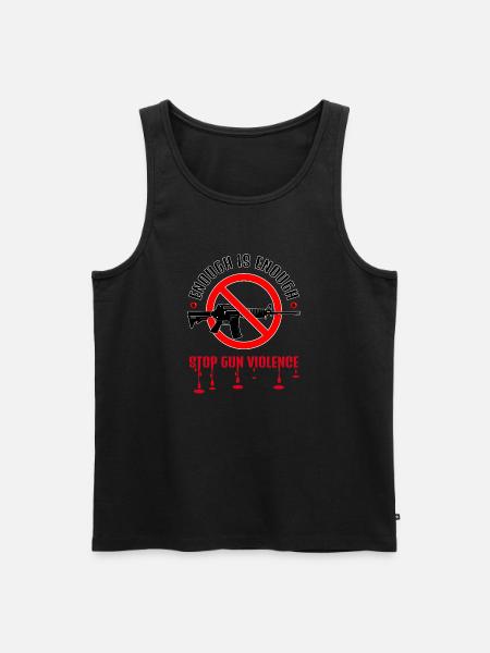 STOP VOLD MED SKYDEVÅBEN | NOK ER NOK - Herre Premium økologisk tanktop - sort