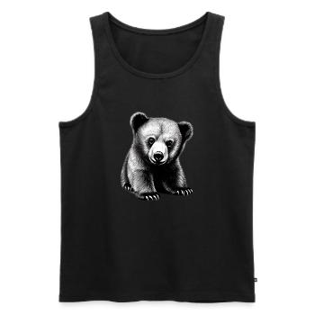 Bear - Men's Premium Organic Tank Top - black - Front - Michal (187cm)